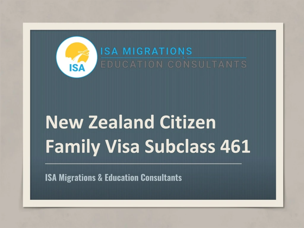 new zealand citizen family visa subclass 461