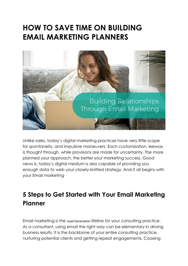 HOW TO SAVE TIME ON BUILDING EMAIL MARKETING PLANNERS