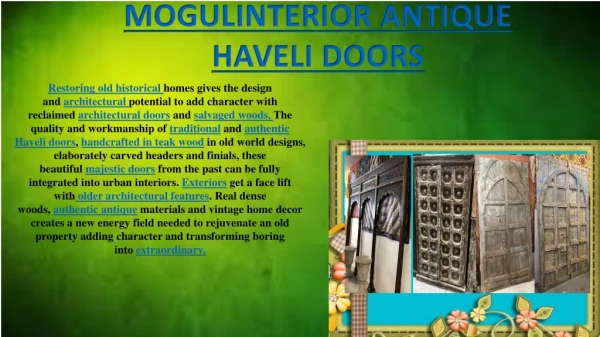 MOGULINTERIOR ANTIQUE HAVELI DOORS