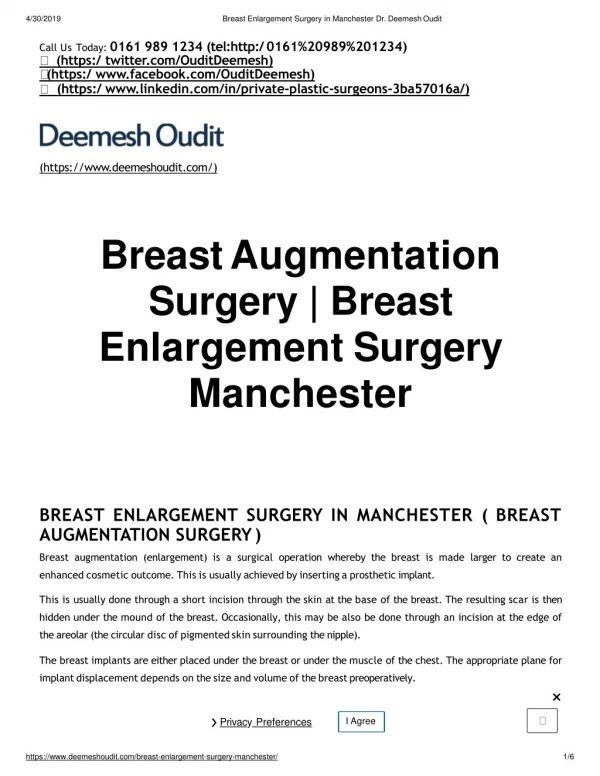 Face Lift Surgery in Manchester