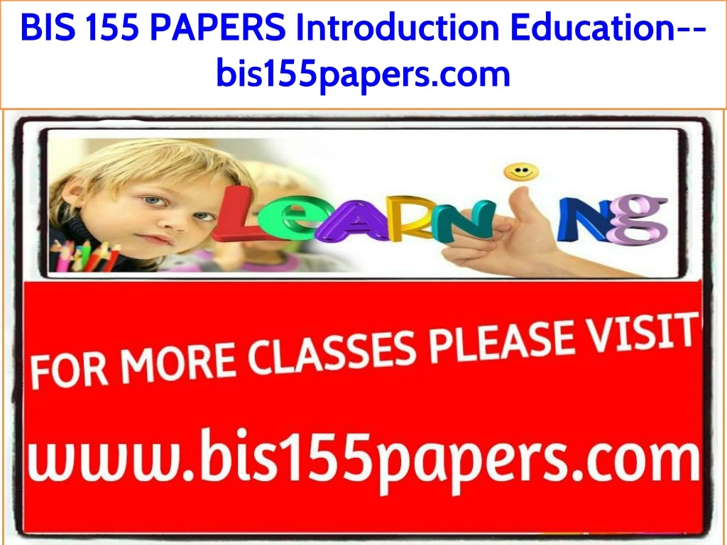 bis 155 papers introduction education