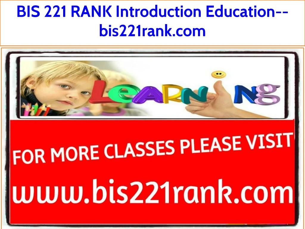 bis 221 rank introduction education bis221rank com