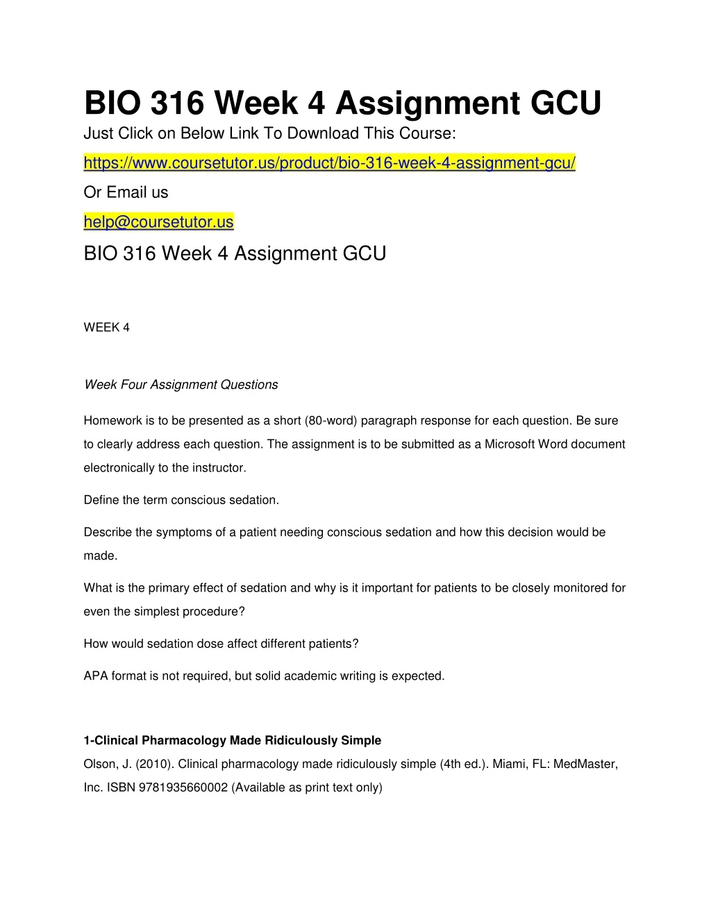 bio 316 week 4 assignment gcu just click on below