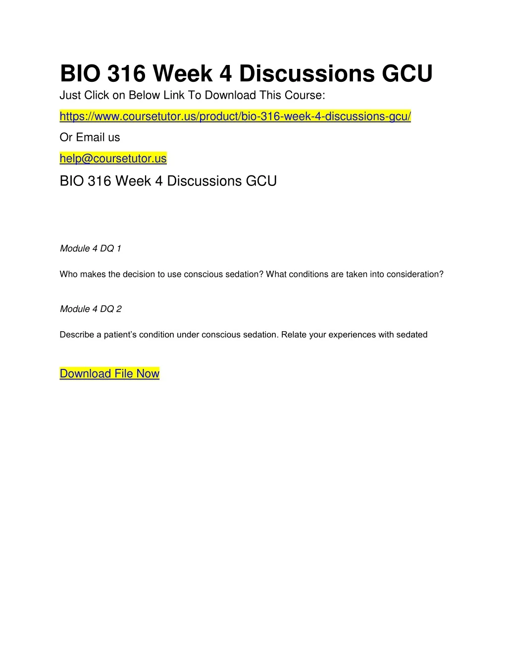 bio 316 week 4 discussions gcu just click