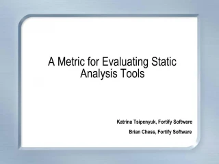 A Metric for Evaluating Static Analysis Tools