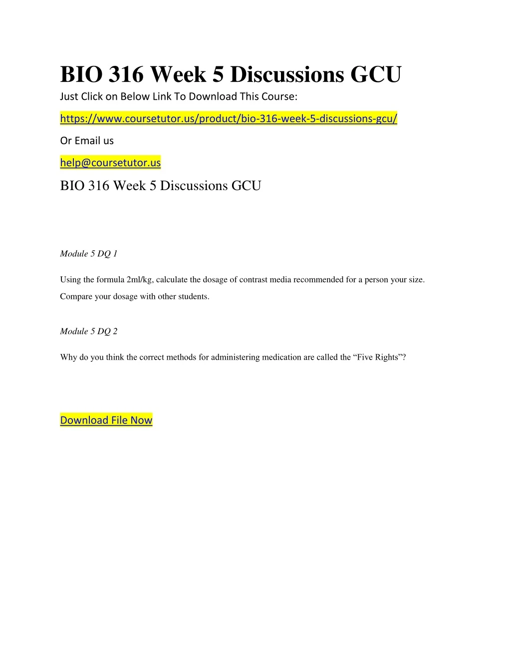 bio 316 week 5 discussions gcu just click