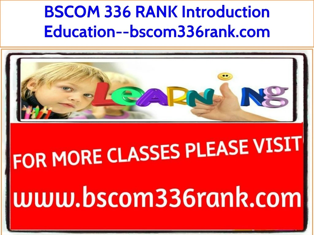 bscom 336 rank introduction education