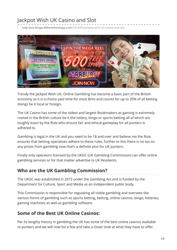 Jackpot Wish UK Casino and Slot