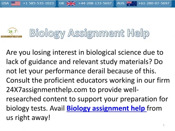 Biology assignment help