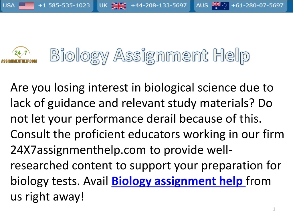 biology assignment help