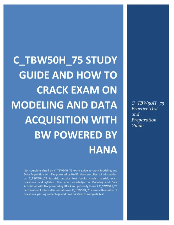 C_TBW50H_75 Study Guide and How to Crack Exam on Modeling and Data Acquisition with SAP BW