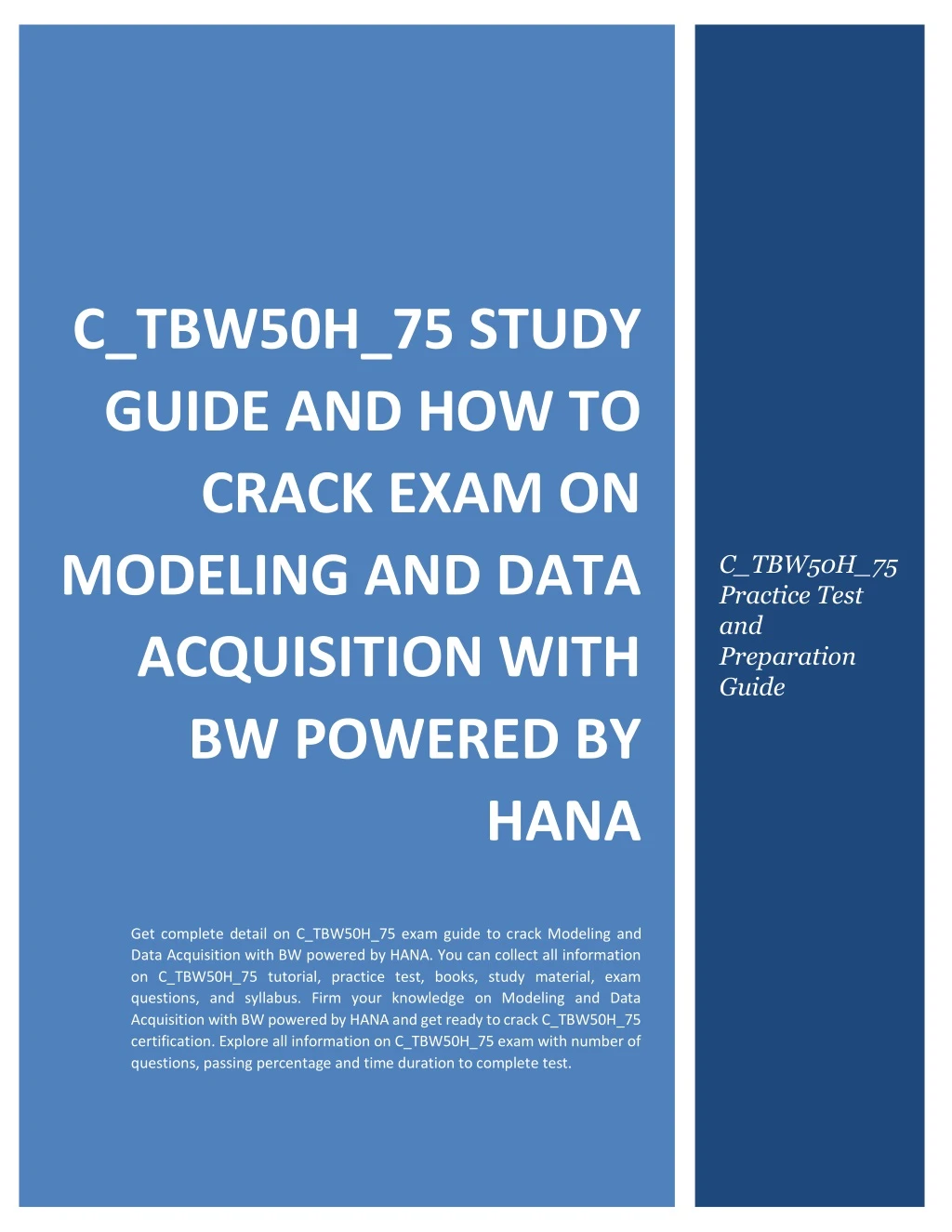 c tbw50h 75 study guide and how to crack exam