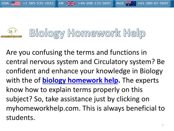 Biology Homework help