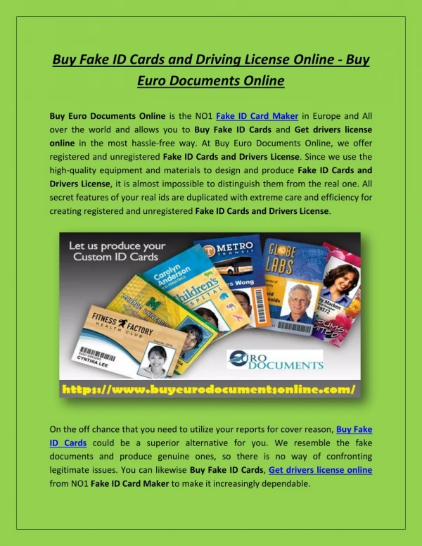 Buy Fake ID Cards and Driving License Online - Buy Euro Documents Online