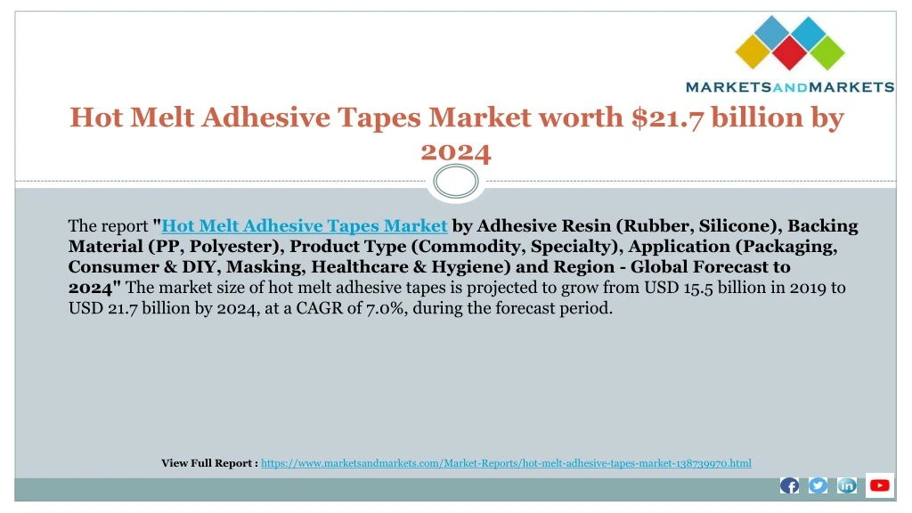 hot melt adhesive tapes market worth 21 7 billion by 2024