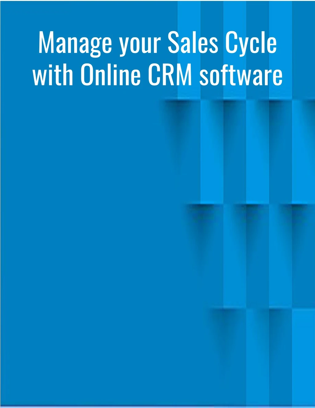 manage your sales cycle with online crm software