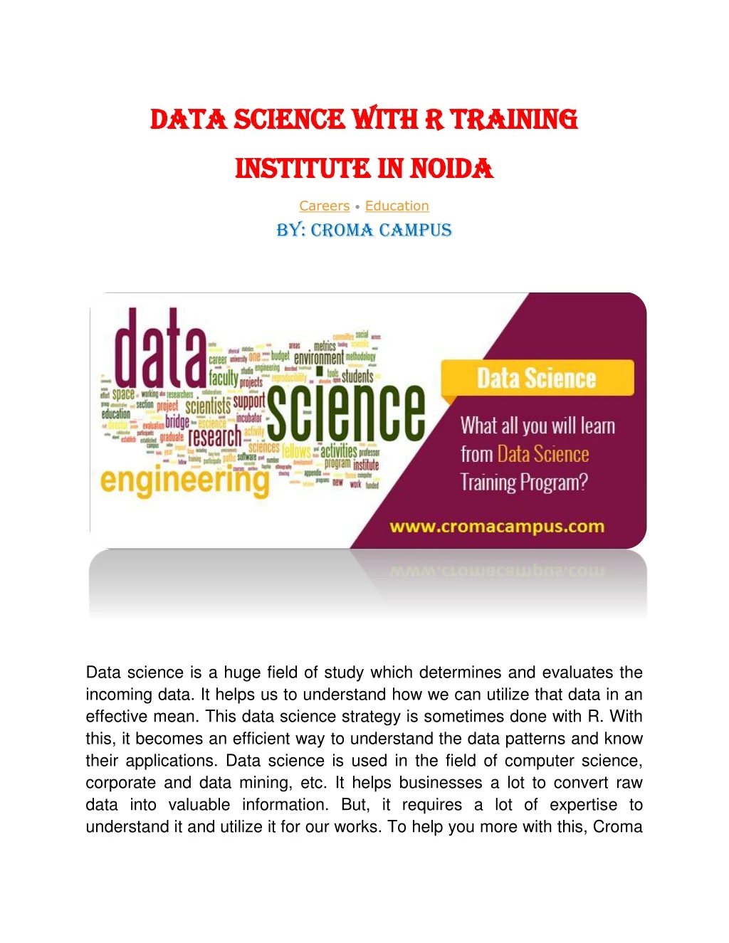 data science with r training data science with