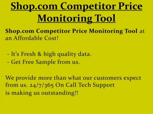 Shop.com Competitor Price Monitoring Tool