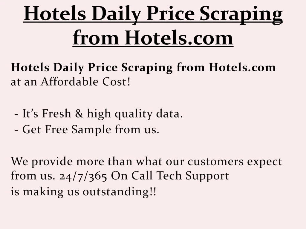 hotels daily price scraping from hotels com