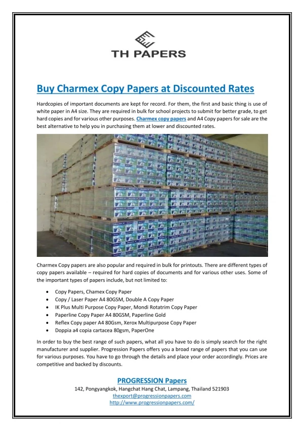 Buy Charmex Copy Papers at Discounted Rates