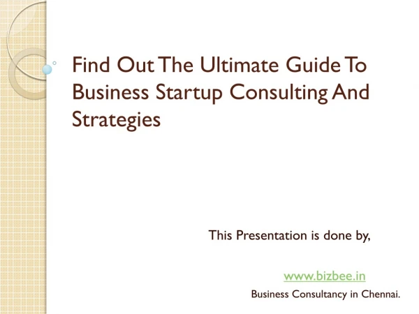 Find out the ultimate guide to business startup consulting and strategies