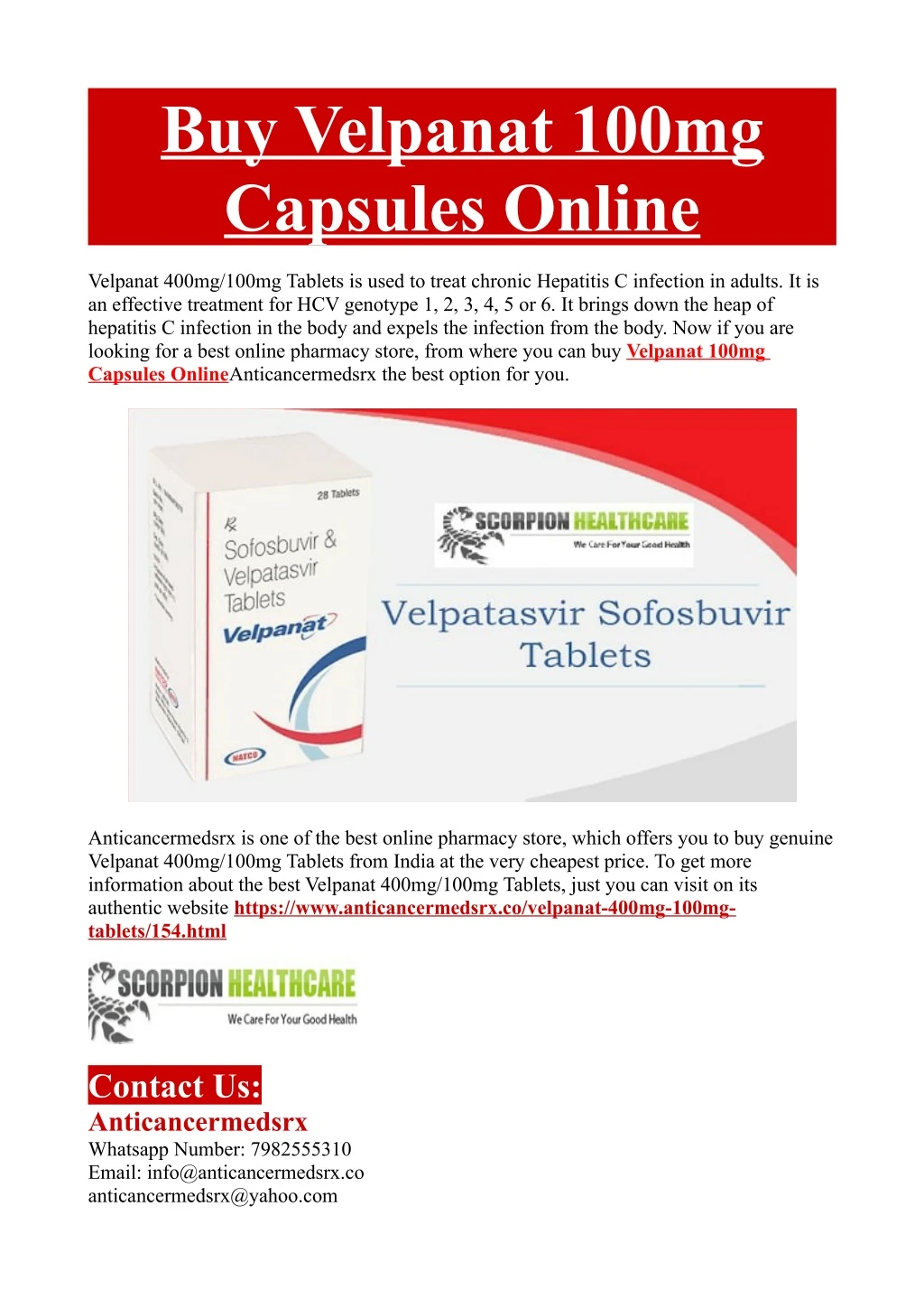 buy velpanat 100mg capsules online