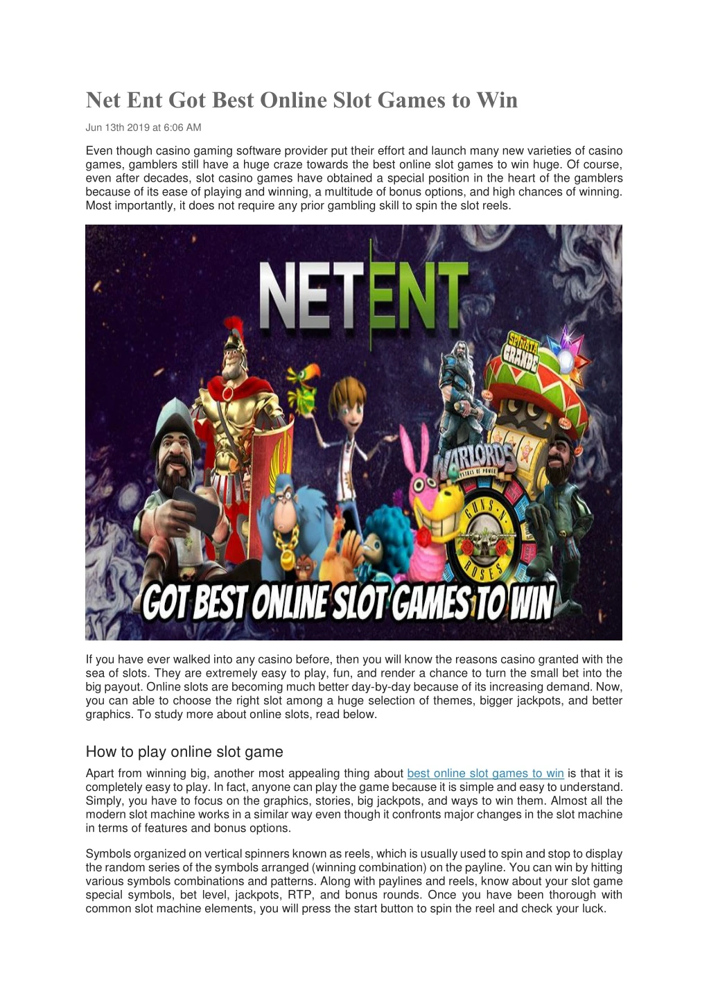net ent got best online slot games to win