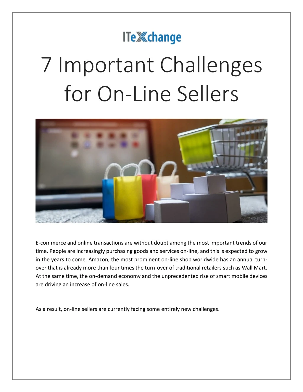 7 important challenges for on line sellers