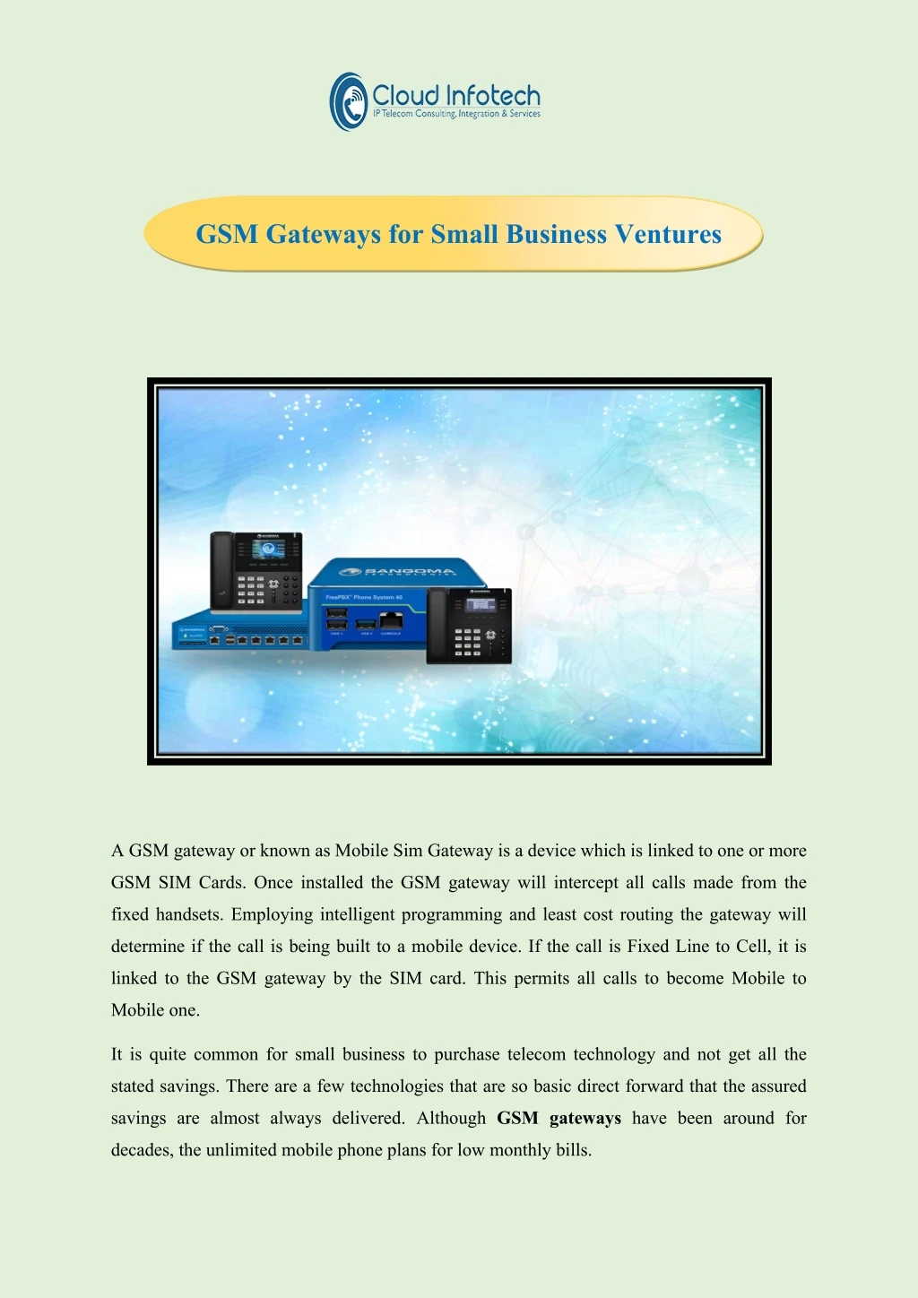 gsm gateways for small business ventures