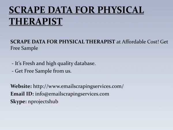 scrape data for physical therapist