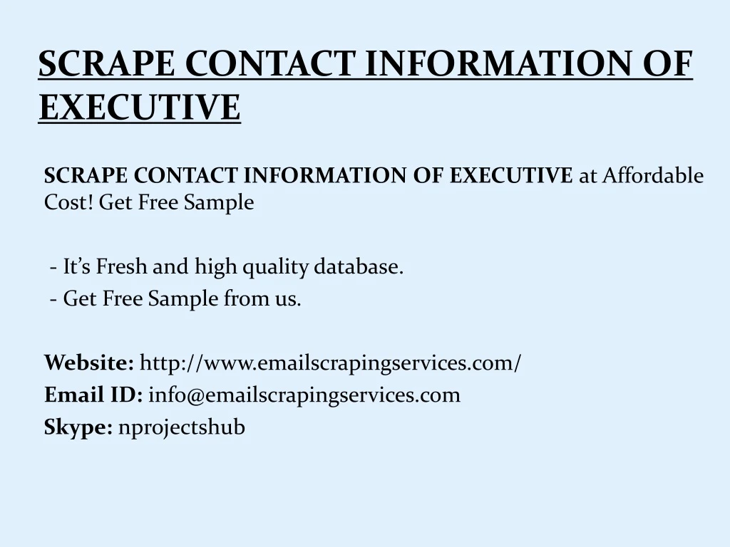 scrape contact information of executive