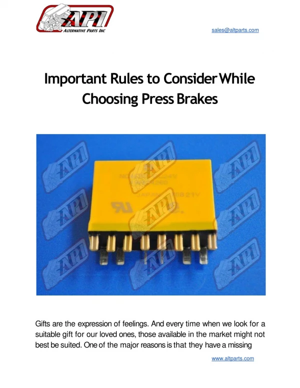 Important Rules to Consider While Choosing Press Brakes