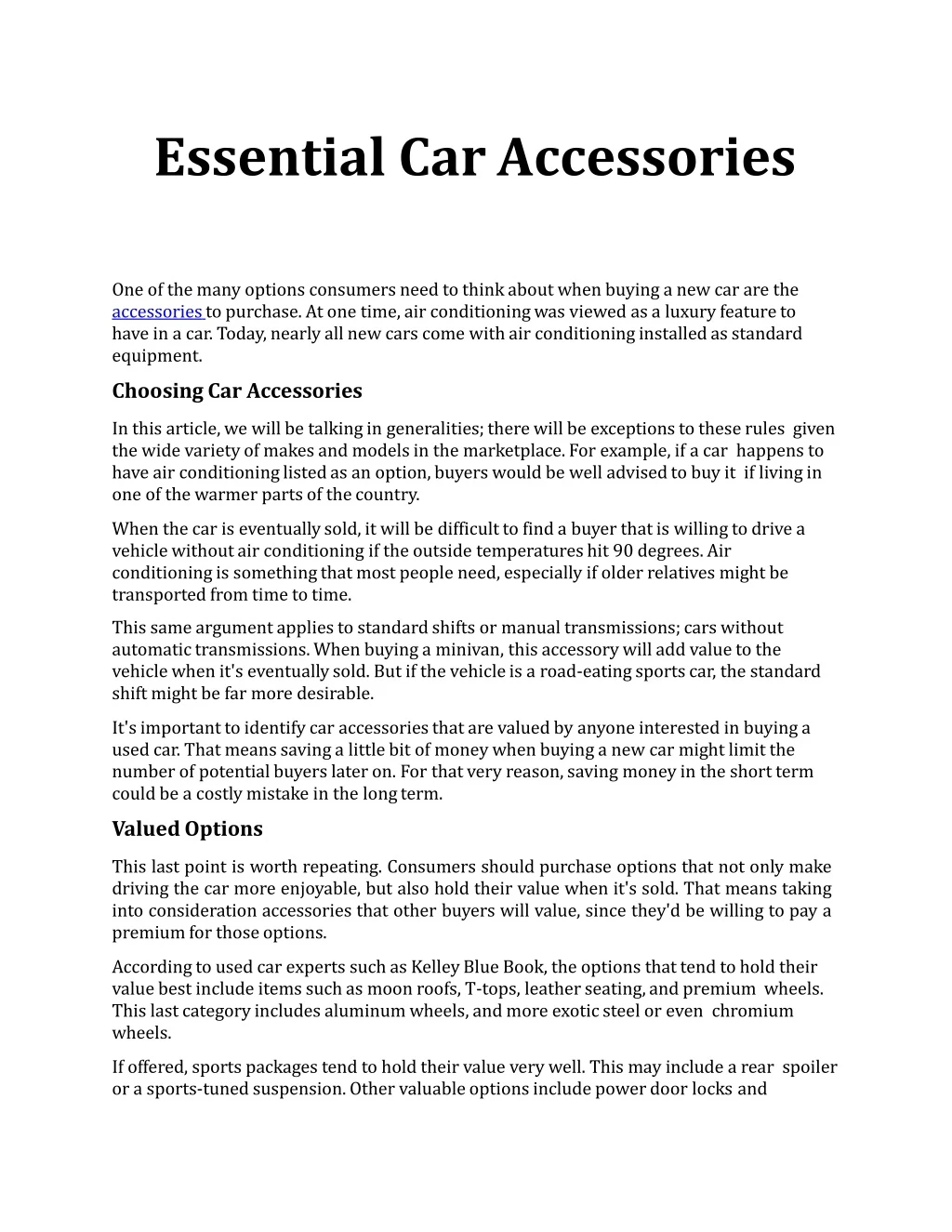 essential car accessories
