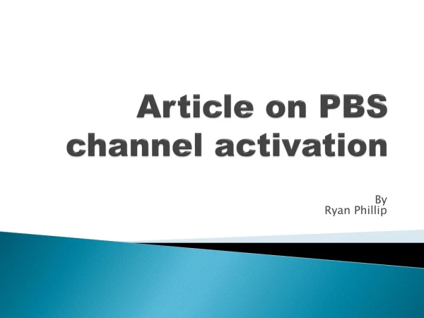 Article on PBS activation
