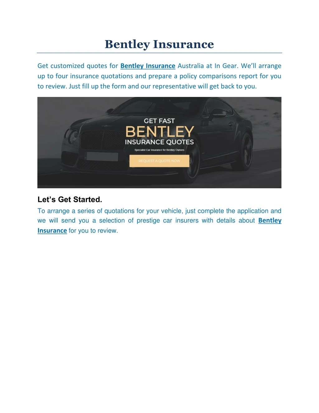 bentley insurance