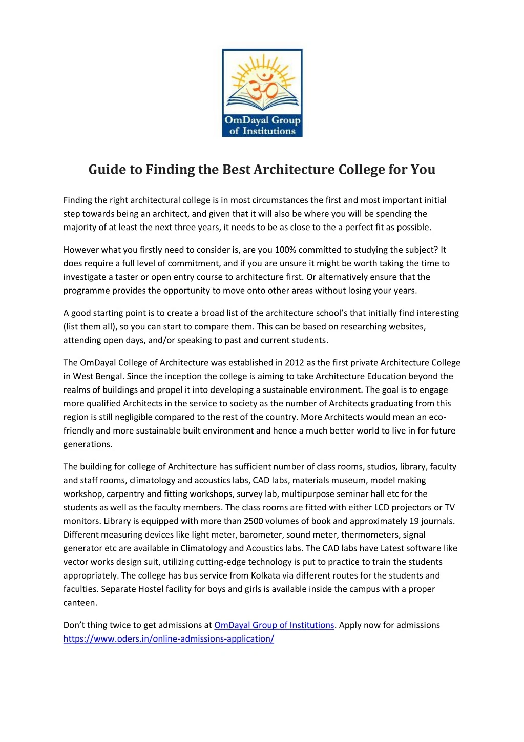 guide to finding the best architecture college