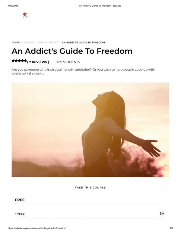 An Addict's Guide To Freedom - Edukite