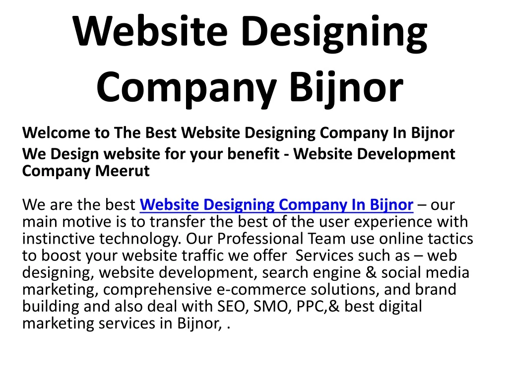 website designing company bijnor