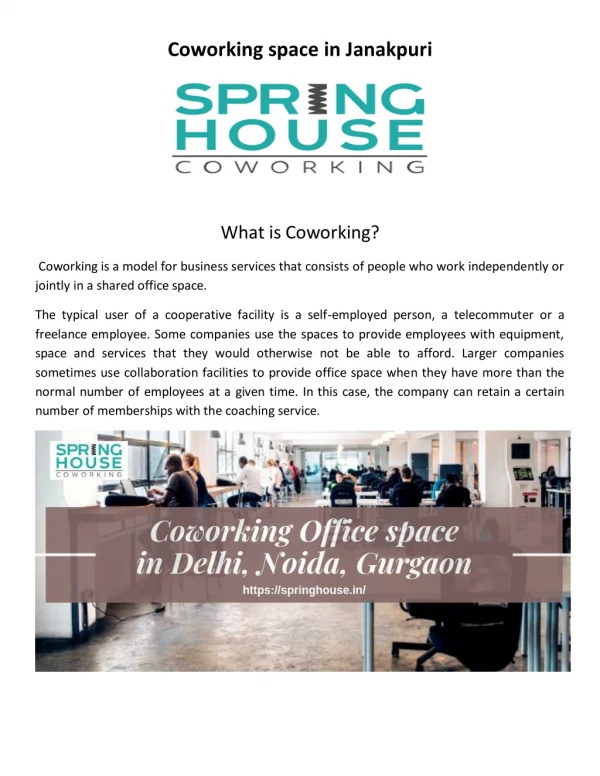 coworking space in Janakpuri