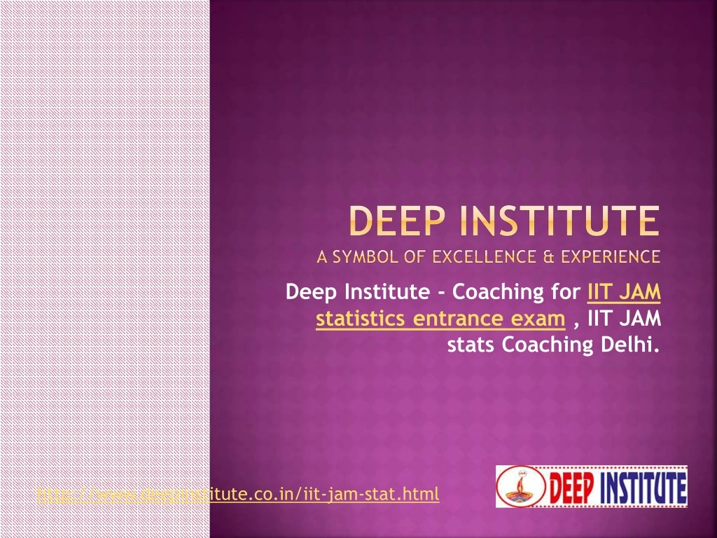 deep institute coaching for iit jam statistics