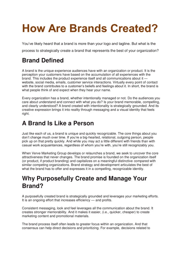 How Are Brands Created?