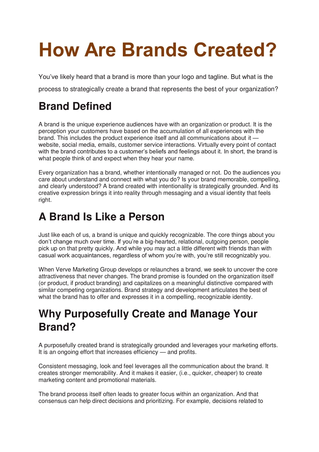how are brands created