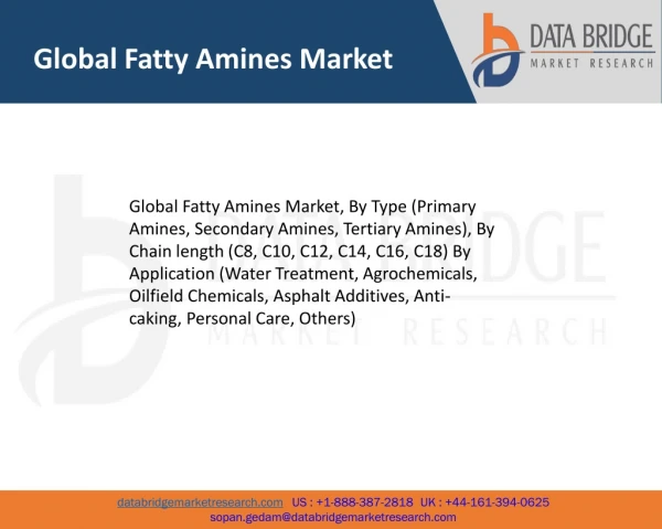 Global Fatty Amines Market– Industry Trends and Forecast to 2025