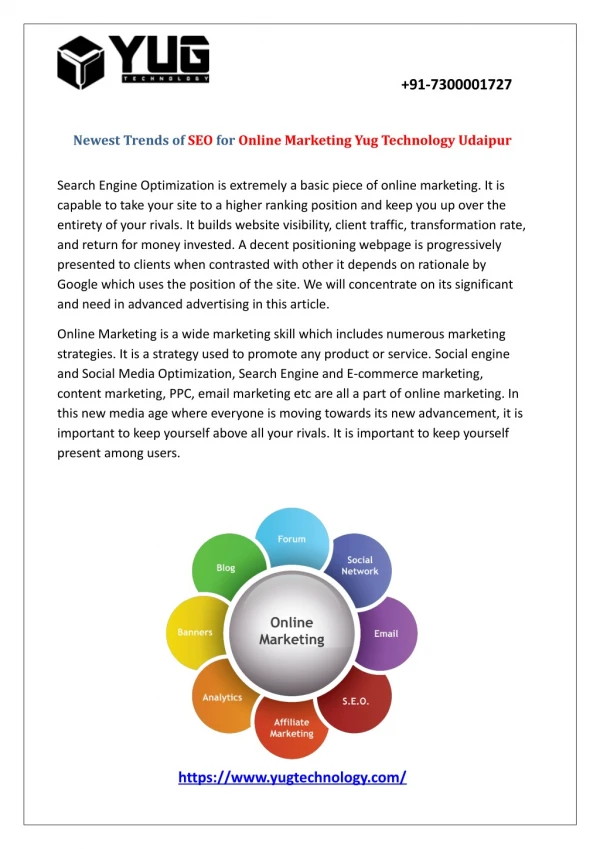 Newest Trends of SEO for Online Marketing Yug Technology Udaipur
