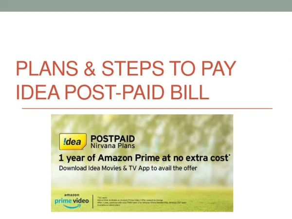 Idea Bill Payment Online