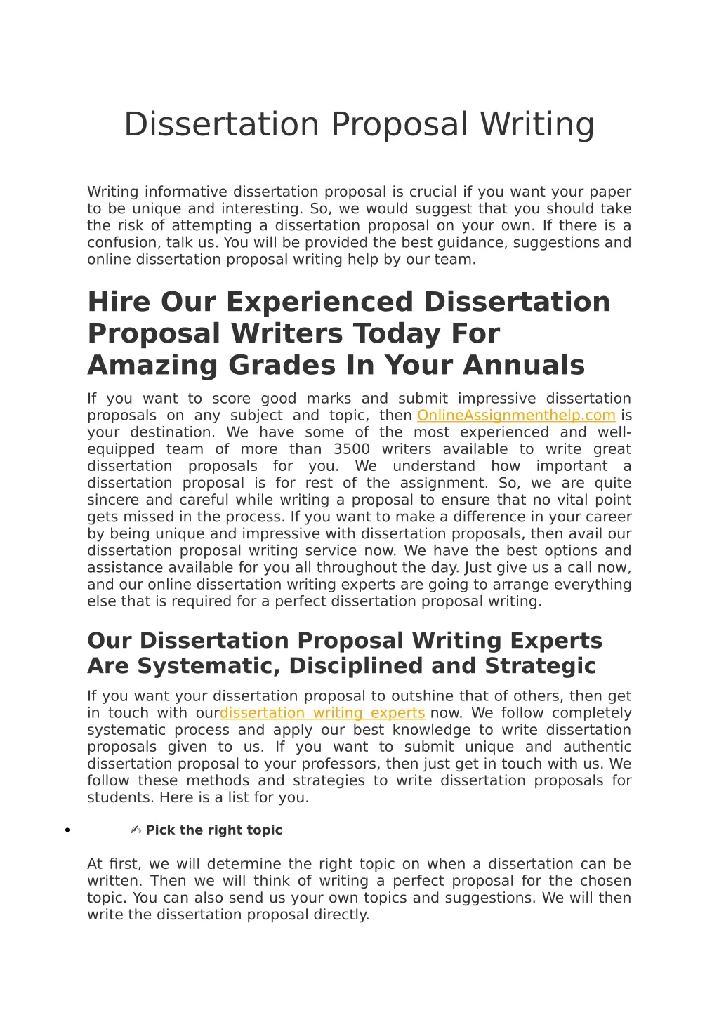 dissertation proposal writing
