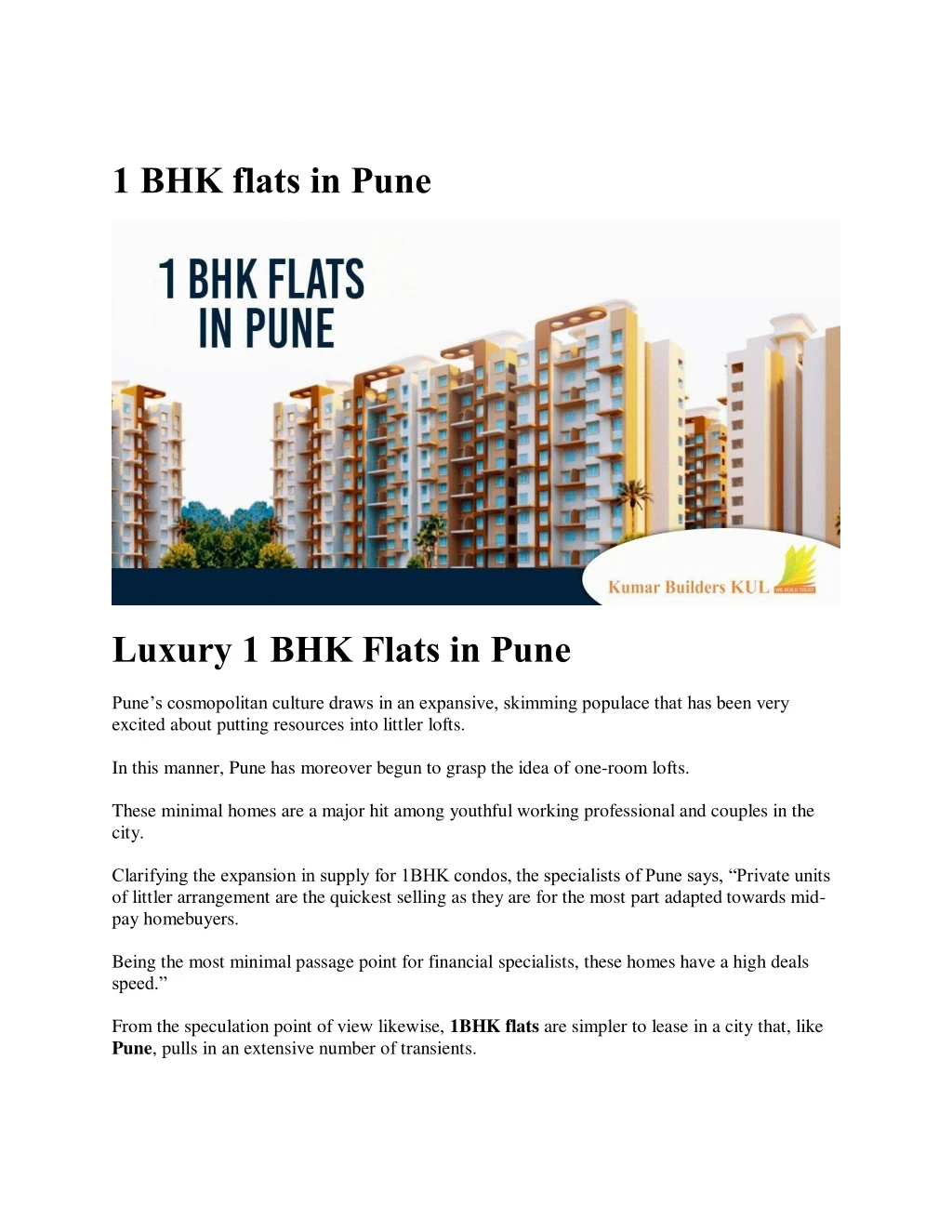1 bhk flats in pune