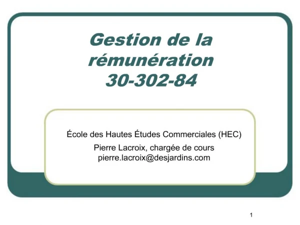 Gestion de la r mun ration 30-302-84