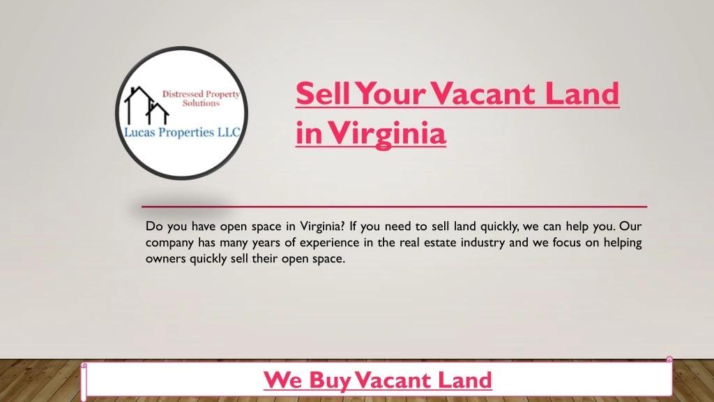 sell your vacant land in virginia