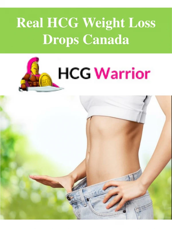 Real HCG Weight Loss Drops Canada